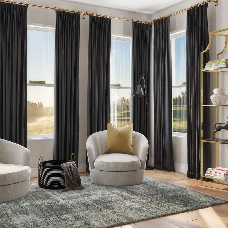 Glam, Midcentury Modern, Scandinavian Bedroom Design by Havenly Interior Designer Caitlin