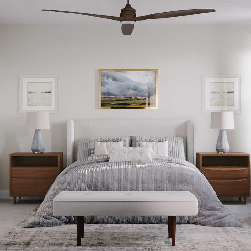 Midcentury Modern, Scandinavian Bedroom Design by Havenly Interior Designer Erin
