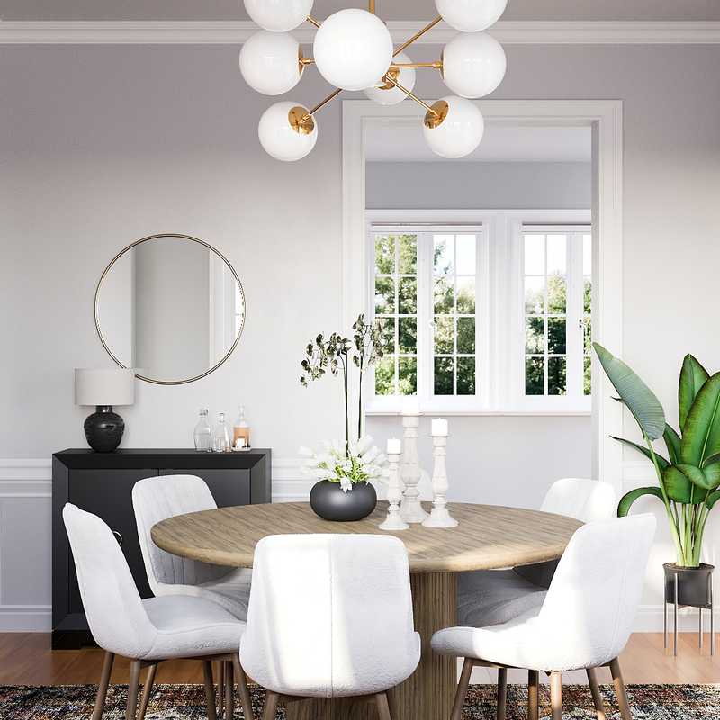 Classic, Farmhouse, Midcentury Modern Living Room Design by Havenly Interior Designer Safek