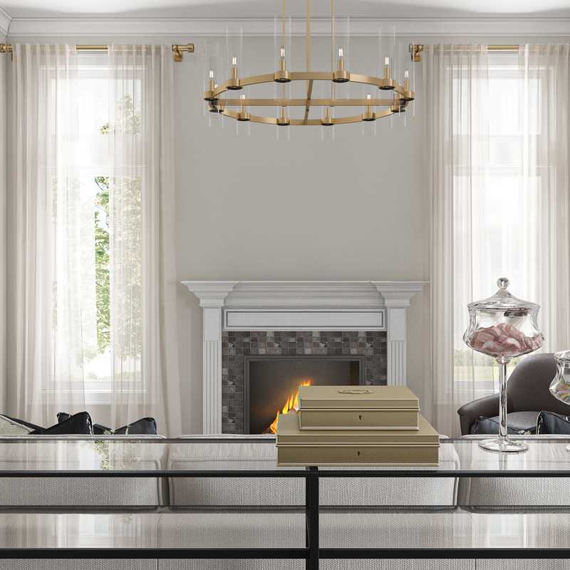 Contemporary, Modern, Classic, Glam Living Room Design by Havenly Interior Designer Julia