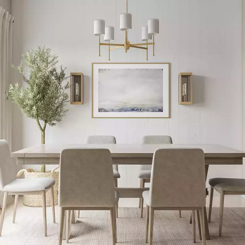 Coastal, Transitional Dining Room Design by Havenly Interior Designer Laura