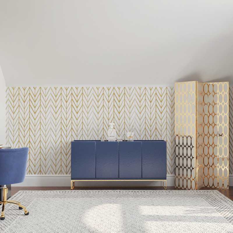Modern, Glam, Preppy Office Design by Havenly Interior Designer Cristina
