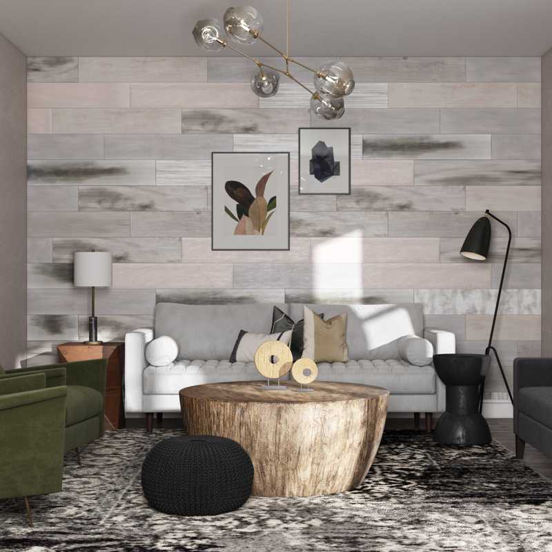 Glam, Industrial Living Room Design by Havenly Interior Designer Emmanuel