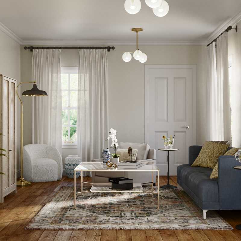 Eclectic, Traditional, Farmhouse, Transitional Living Room Design by Havenly Interior Designer Ana
