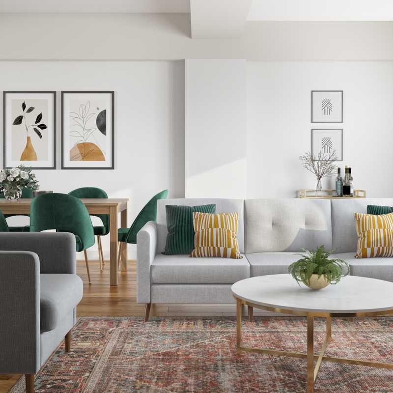 Midcentury Modern Living Room Design by Havenly Interior Designer Veema