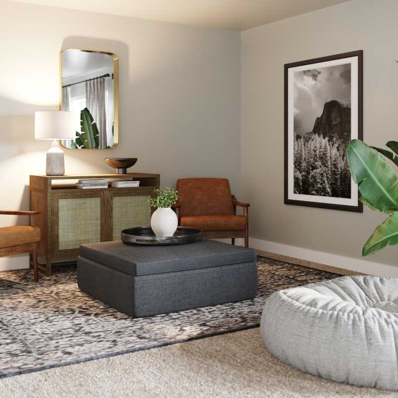 Modern, Industrial, Farmhouse Living Room Design by Havenly Interior Designer Laura