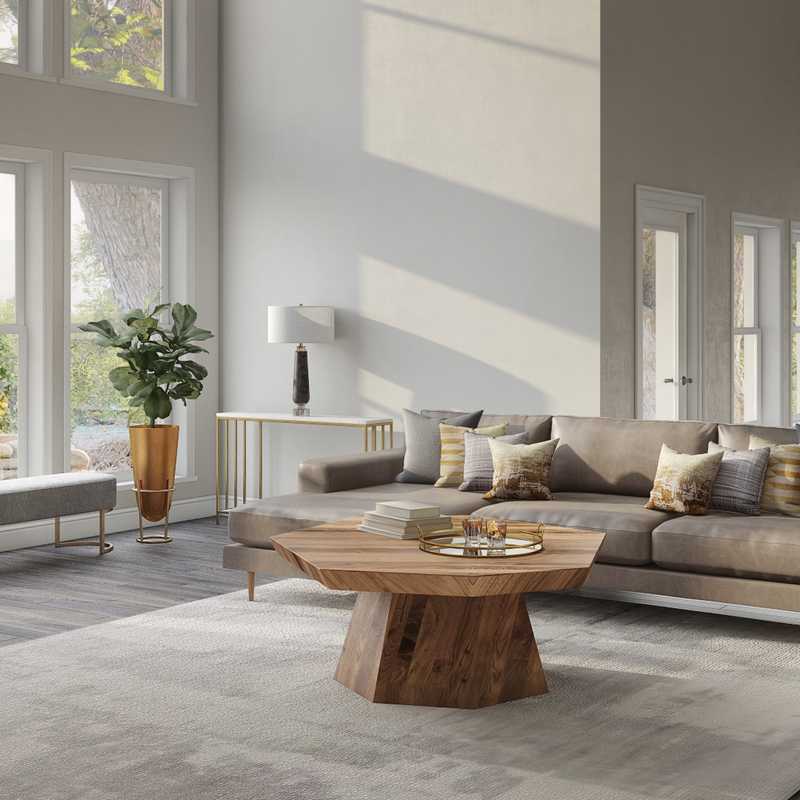 Modern, Midcentury Modern Living Room Design by Havenly Interior Designer Daniela