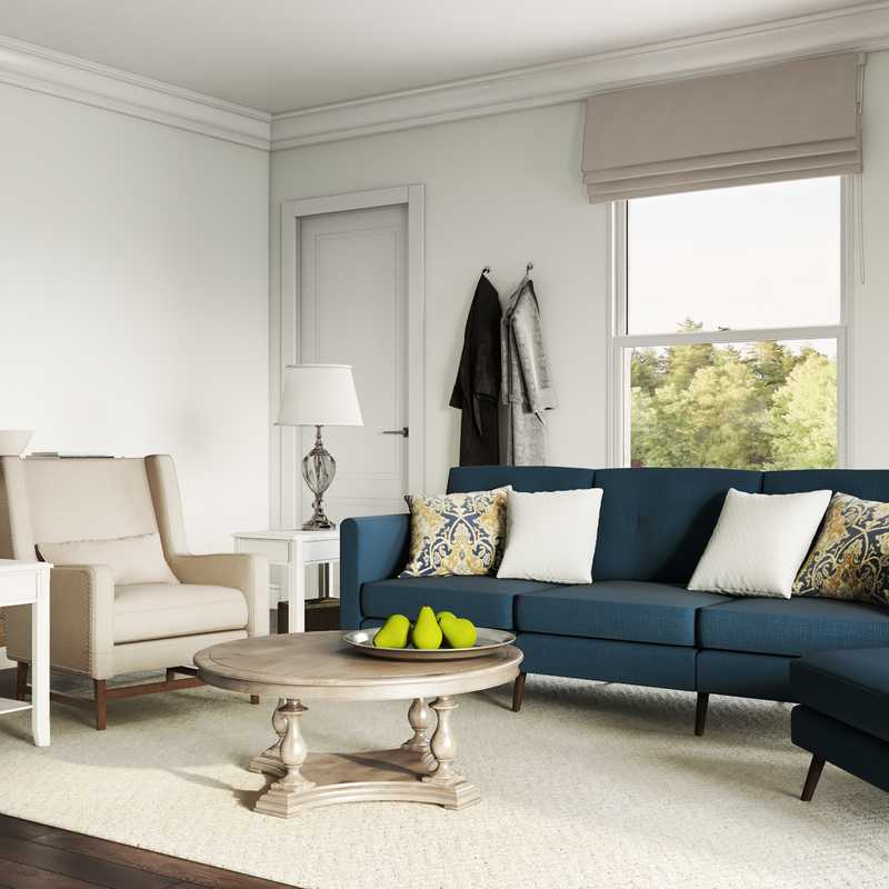 Traditional, Farmhouse Living Room Design by Havenly Interior Designer Lena