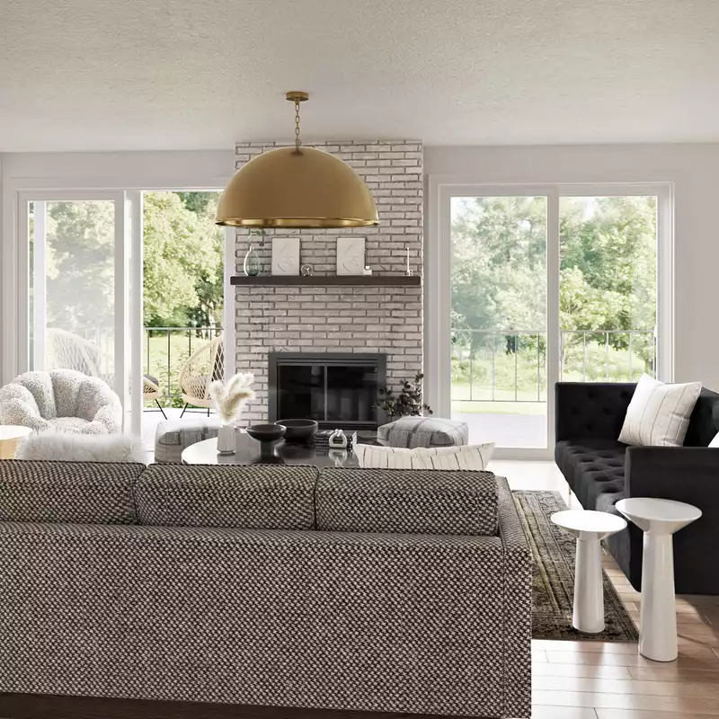 Contemporary, Transitional, Midcentury Modern, Minimal Living Room Design by Havenly Interior Designer Ghianella