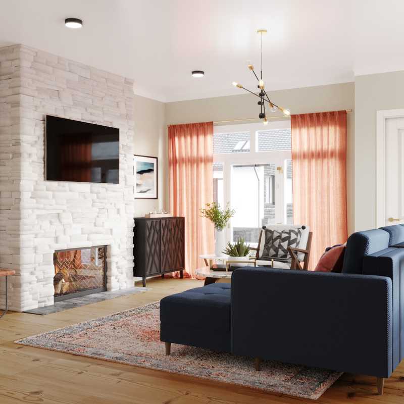 Bohemian, Midcentury Modern Living Room Design by Havenly Interior Designer Bibi