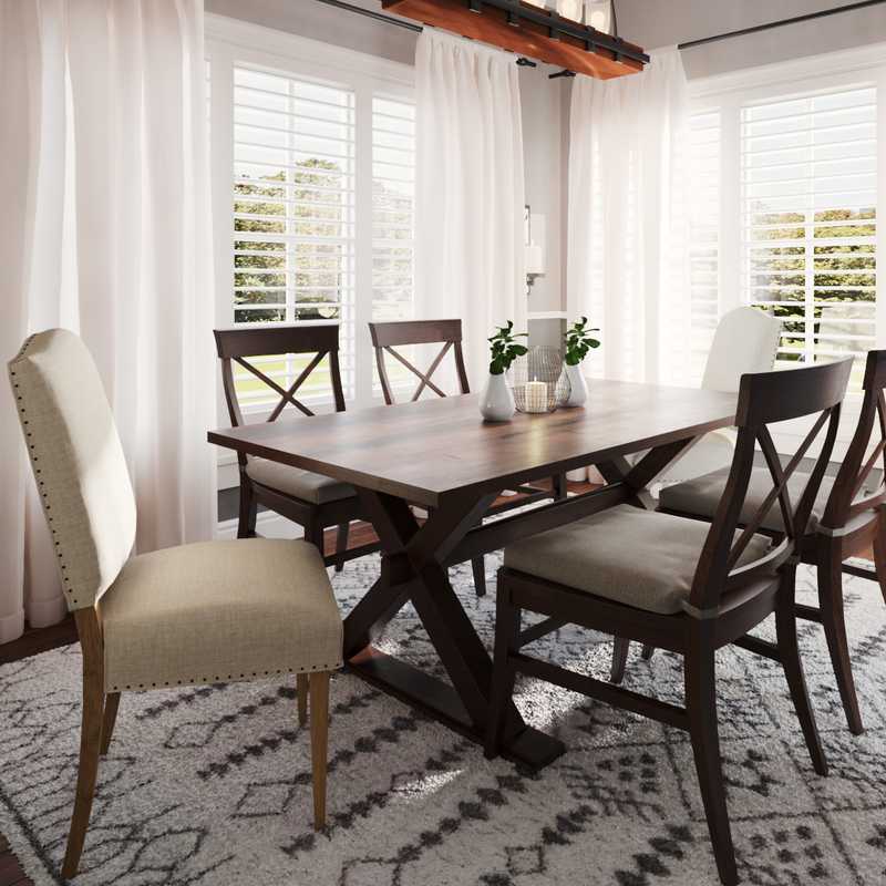 Farmhouse, Transitional Dining Room Design by Havenly Interior Designer Amanda