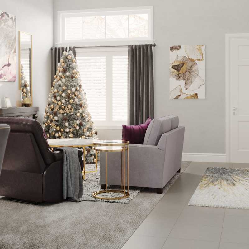 Contemporary, Glam Living Room Design by Havenly Interior Designer Jonica