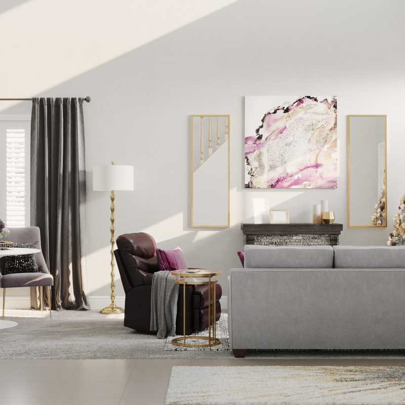 Contemporary, Glam Living Room Design by Havenly Interior Designer Jonica