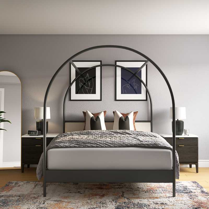 Industrial, Midcentury Modern Bedroom Design by Havenly Interior Designer Summer