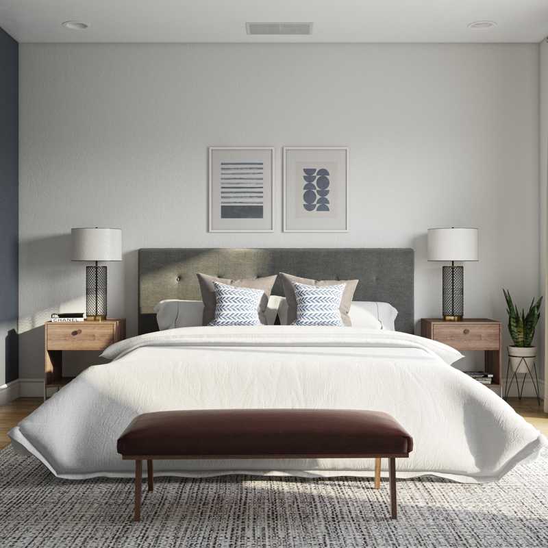 Contemporary, Modern, Industrial, Midcentury Modern Bedroom Design by Havenly Interior Designer David