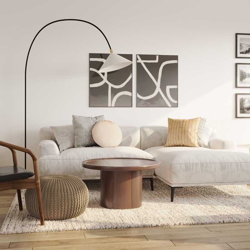 Contemporary, Modern, Transitional, Midcentury Modern, Scandinavian Living Room Design by Havenly Interior Designer Karie
