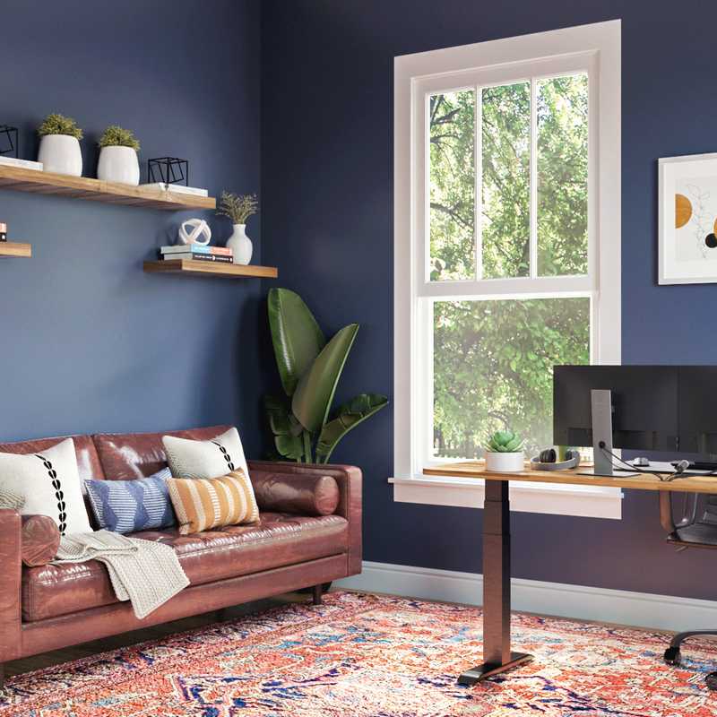 Contemporary, Eclectic, Bohemian Office Design by Havenly Interior Designer Alycia