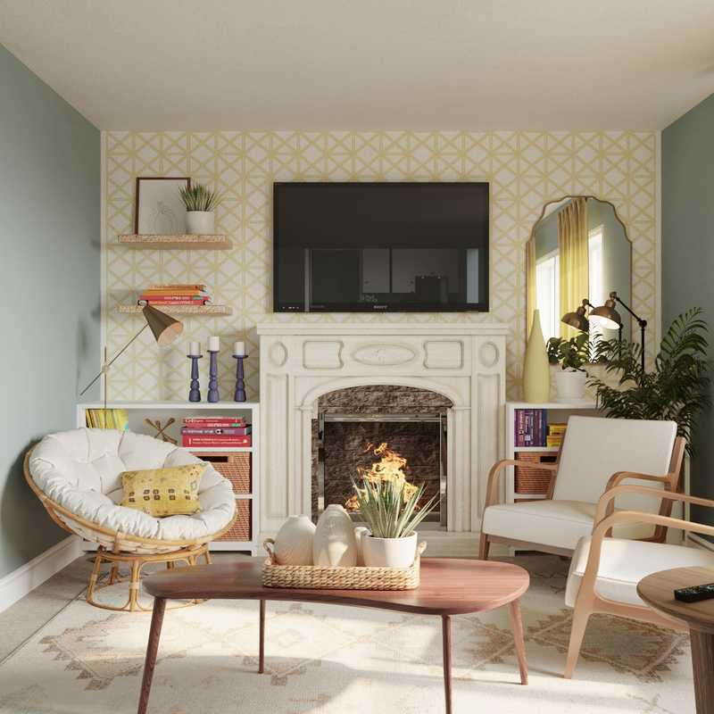 Eclectic, Bohemian, Vintage, Midcentury Modern Living Room Design by Havenly Interior Designer Meghan
