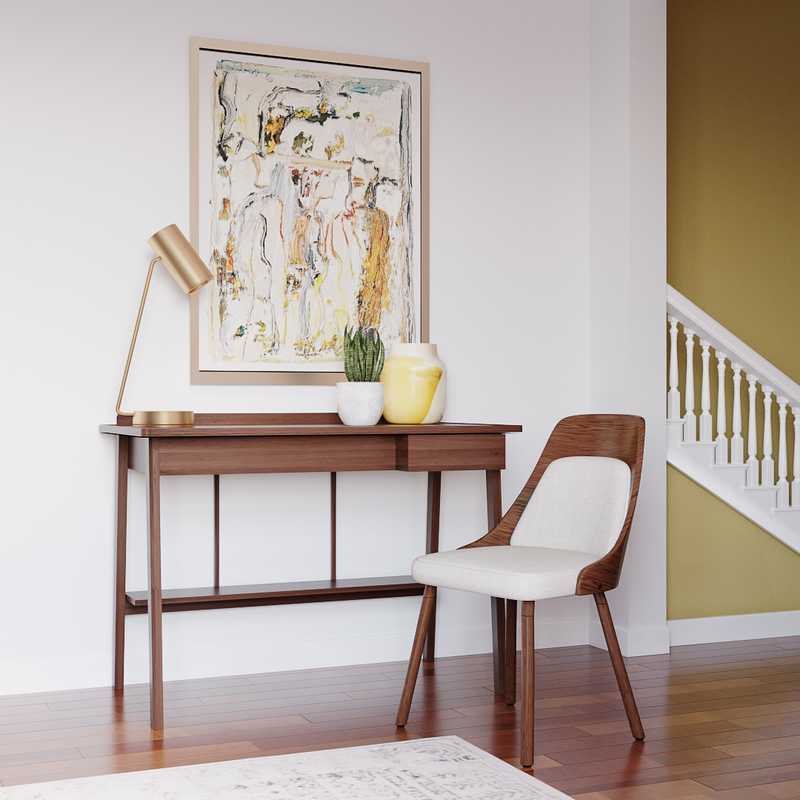 Bohemian, Midcentury Modern Living Room Design by Havenly Interior Designer Erin