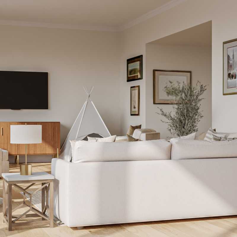 Contemporary, Bohemian, Midcentury Modern Living Room Design by Havenly Interior Designer Tara