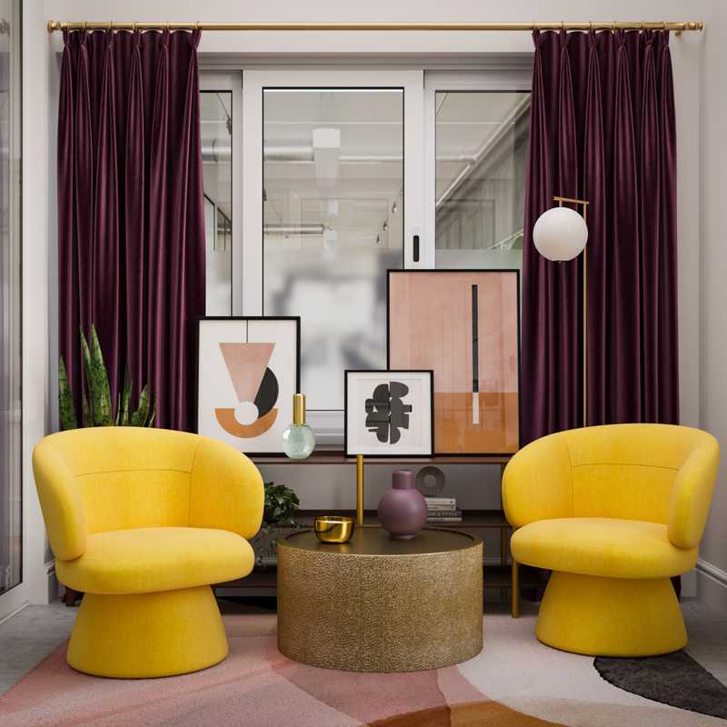 Glam, Midcentury Modern Office Design by Havenly Interior Designer Emmanuel