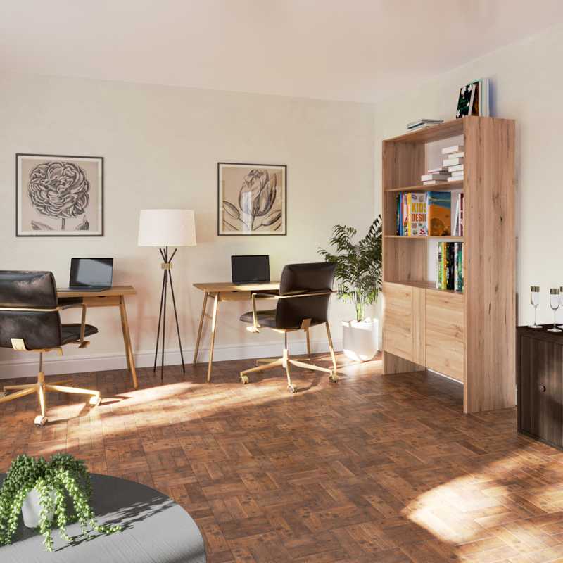 Modern, Global, Midcentury Modern Office Design by Havenly Interior Designer Carla