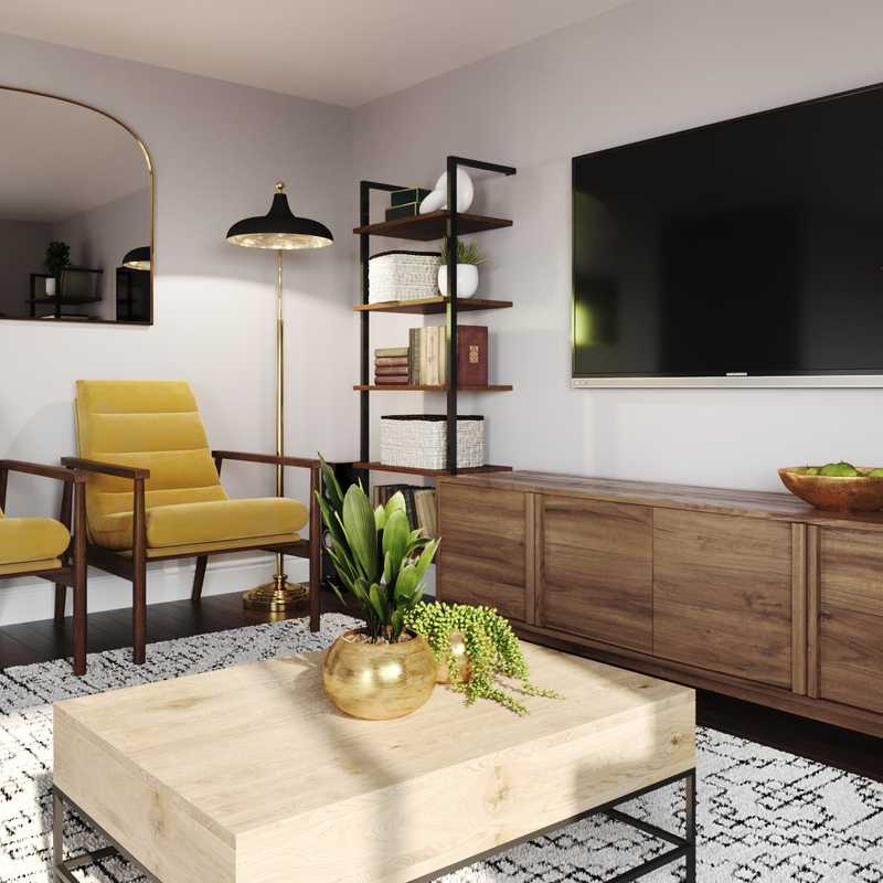 Modern, Industrial, Vintage, Midcentury Modern, Scandinavian Living Room Design by Havenly Interior Designer Brit