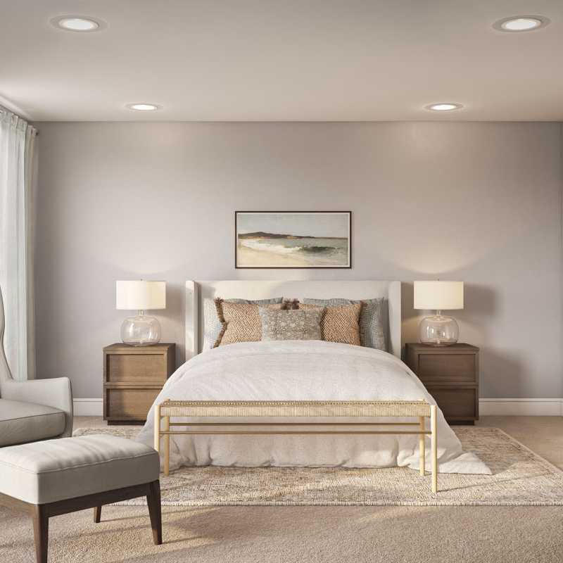Bohemian, Midcentury Modern Bedroom Design by Havenly Interior Designer Kayla