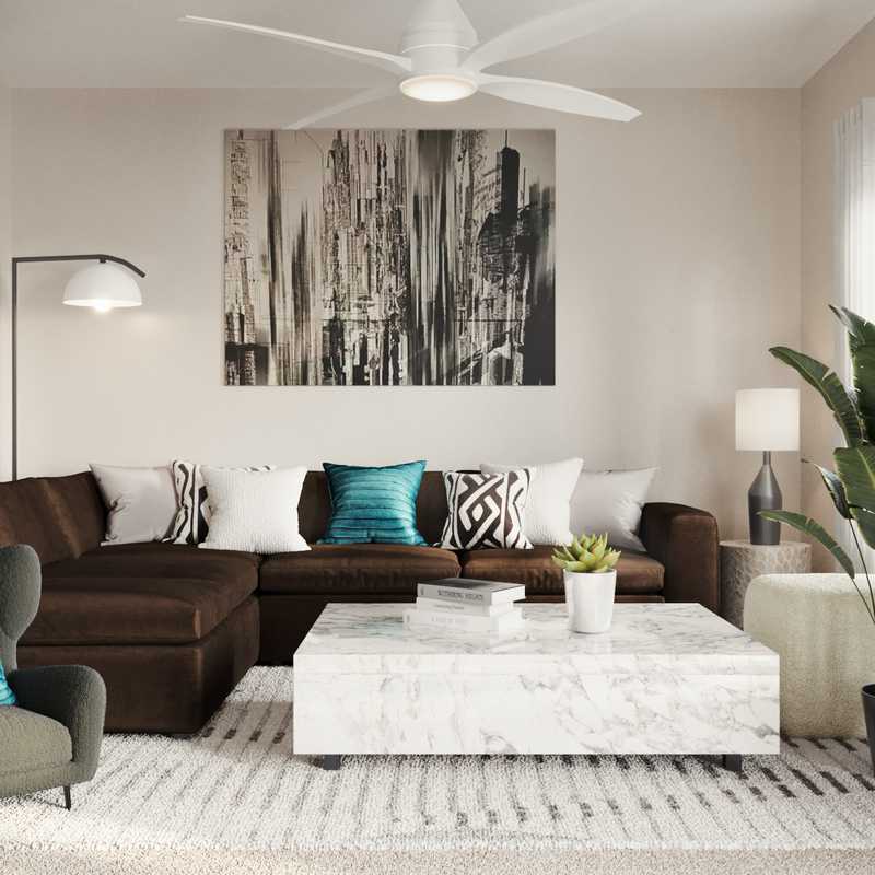 Modern, Eclectic, Global Living Room Design by Havenly Interior Designer Andrea