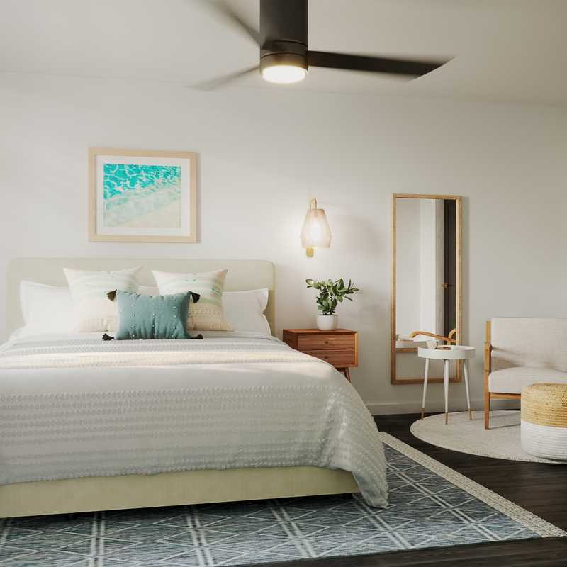 Bohemian, Coastal Bedroom Design by Havenly Interior Designer Rocio