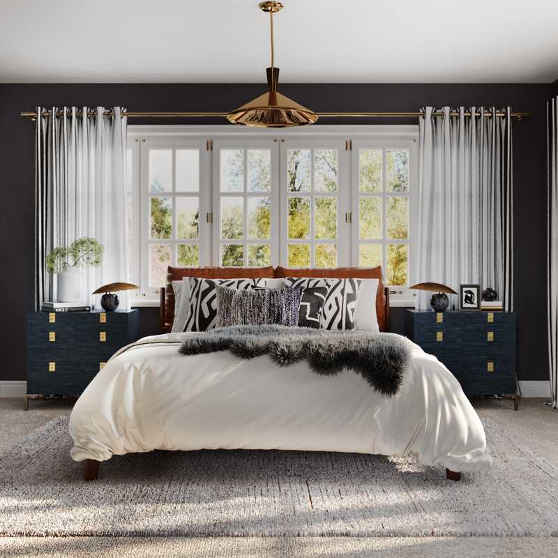 Modern, Eclectic, Bohemian, Midcentury Modern Bedroom Design by Havenly Interior Designer Freddi