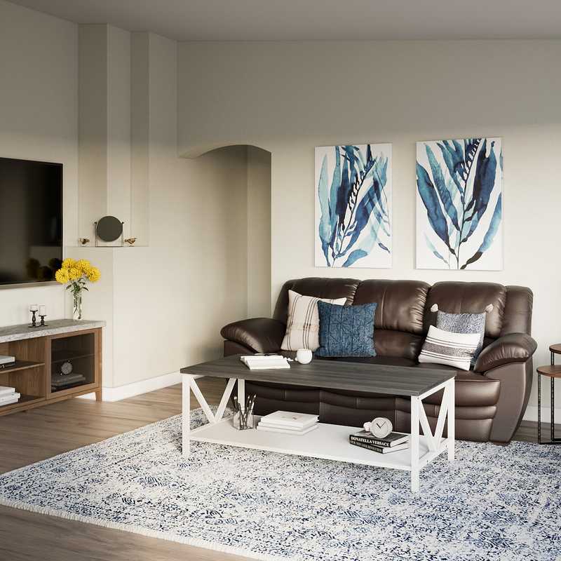 Coastal, Farmhouse, Rustic Living Room Design by Havenly Interior Designer Jessica