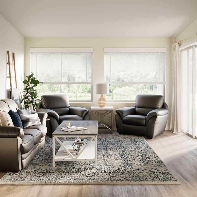 Coastal, Farmhouse, Rustic Living Room Design by Havenly Interior Designer Jessica