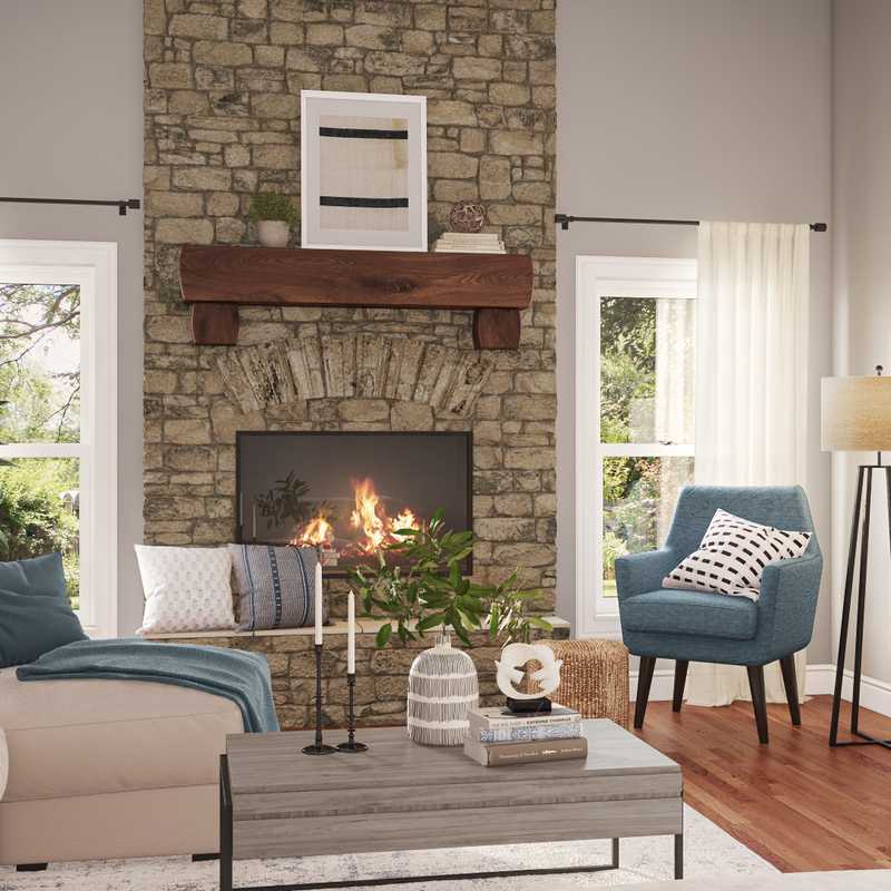 Farmhouse, Rustic Living Room Design by Havenly Interior Designer Haley