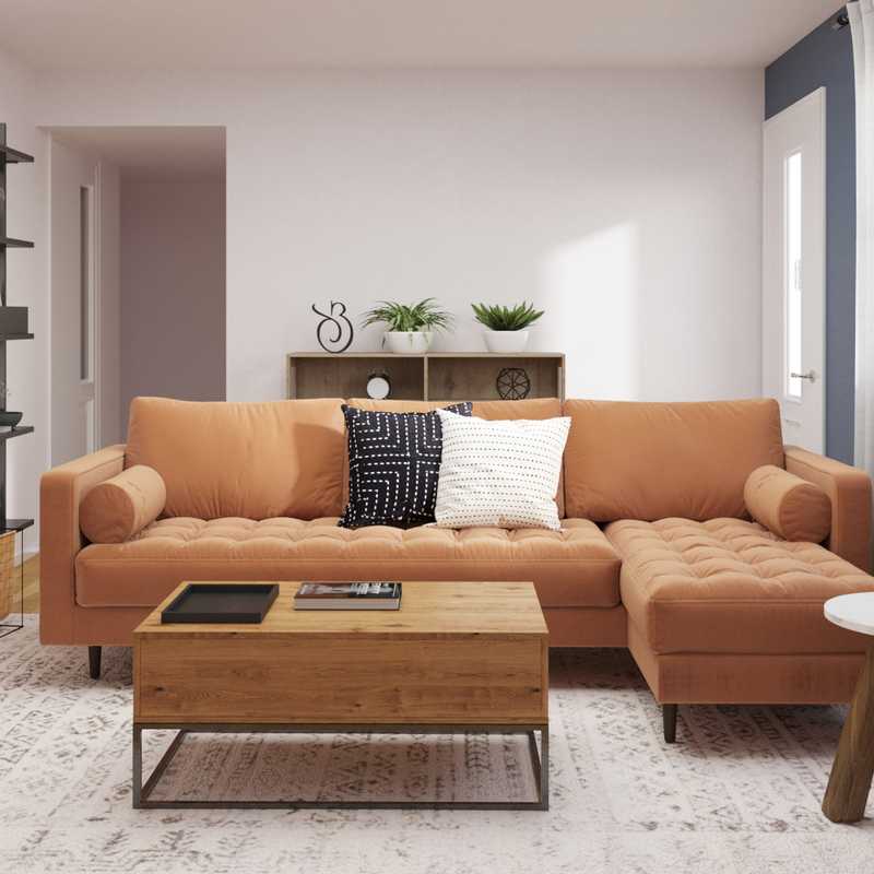 Farmhouse, Rustic Living Room Design by Havenly Interior Designer Kaylee