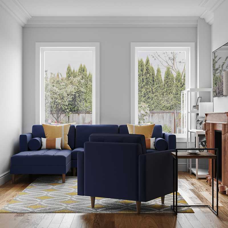 Midcentury Modern Living Room Design by Havenly Interior Designer Lena