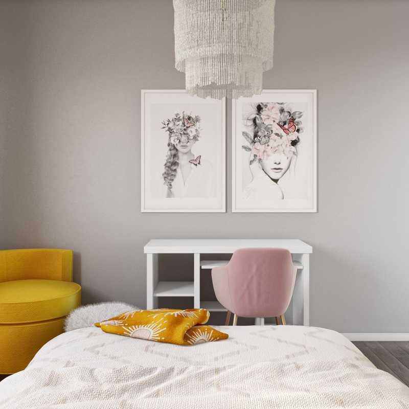 Bohemian, Midcentury Modern Bedroom Design by Havenly Interior Designer Alycia