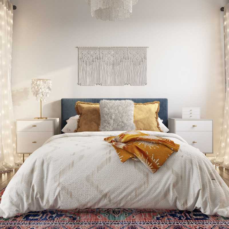 Bohemian, Midcentury Modern Bedroom Design by Havenly Interior Designer Alycia