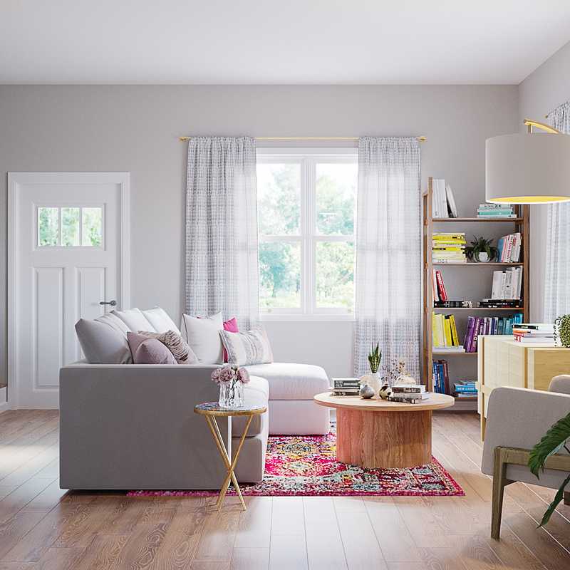 Eclectic, Glam, Midcentury Modern Living Room Design by Havenly Interior Designer Carla