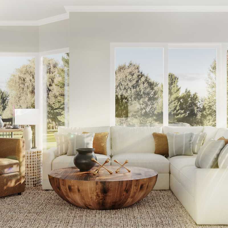 Modern, Bohemian, Farmhouse Living Room Design by Havenly Interior Designer Elizabeth