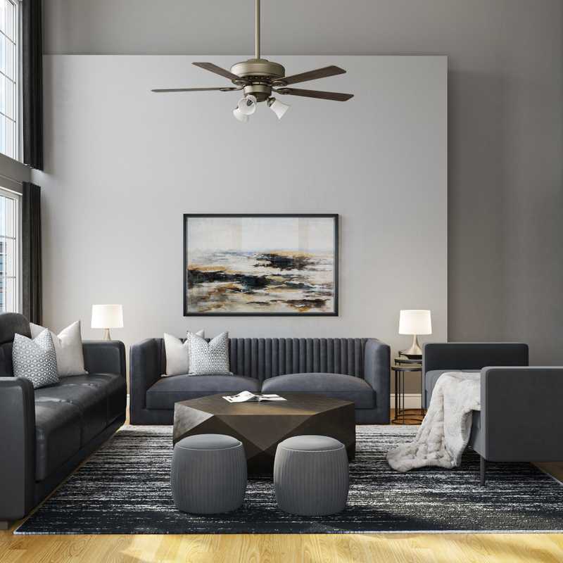 Modern, Midcentury Modern Living Room Design by Havenly Interior Designer Paulina