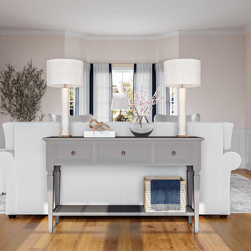 Contemporary, Glam, Traditional, Transitional, Preppy Living Room Design by Havenly Interior Designer Isaac