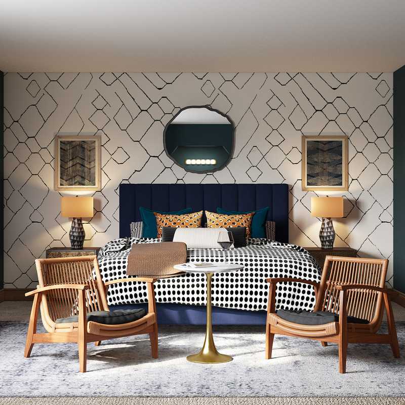 Modern, Eclectic, Midcentury Modern Bedroom Design by Havenly Interior Designer Freddi
