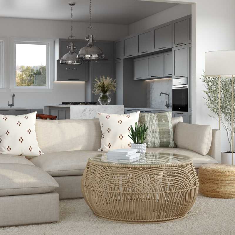 Bohemian, Coastal, Scandinavian Living Room Design by Havenly Interior Designer Rafaela