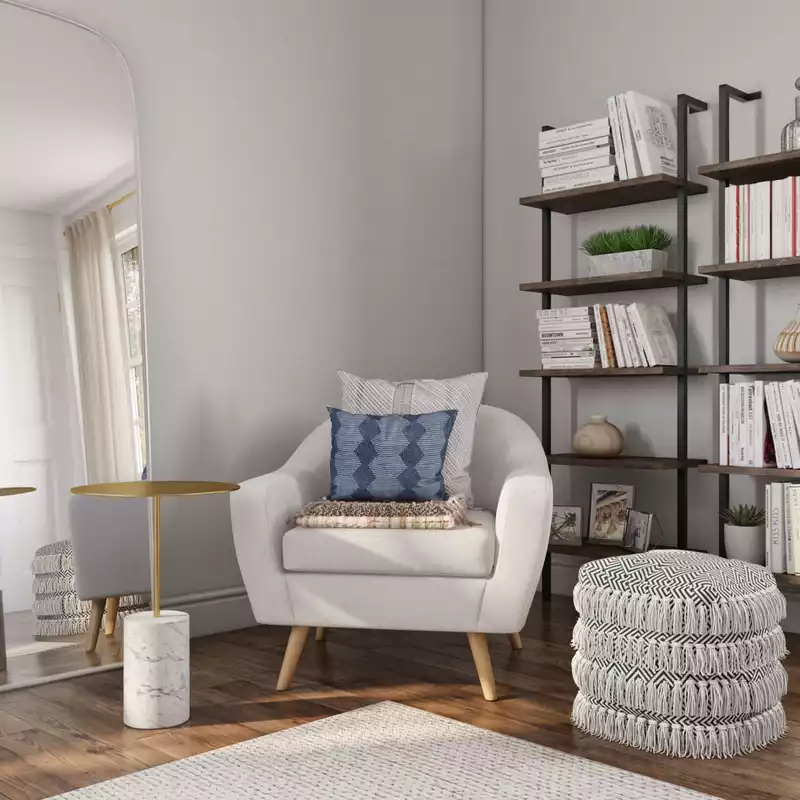 Modern, Bohemian, Coastal, Transitional Office Design by Havenly Interior Designer Elle