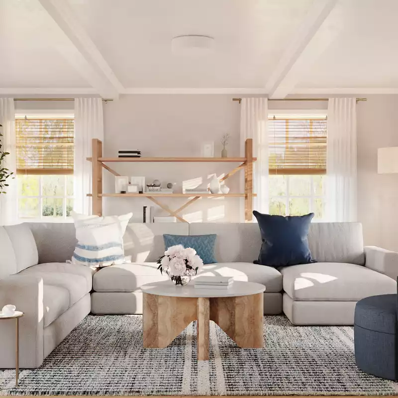 Coastal, Glam, Traditional Living Room Design by Havenly Interior Designer Isabel