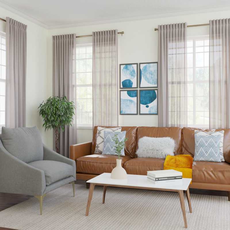 Midcentury Modern, Scandinavian Living Room Design by Havenly Interior Designer Stephanie