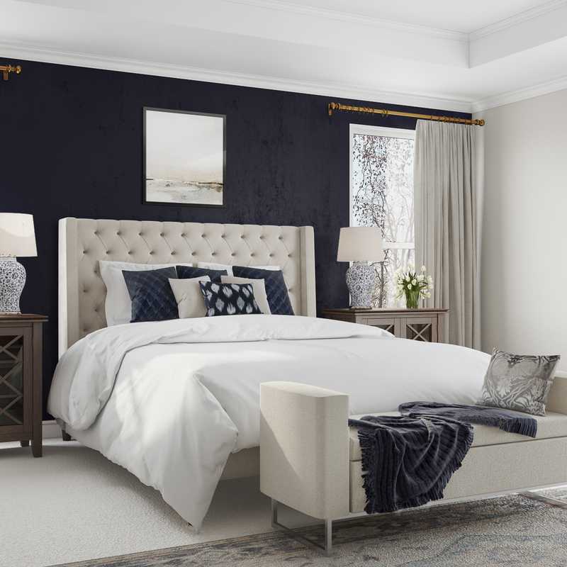 Contemporary, Transitional Bedroom Design by Havenly Interior Designer Jonica
