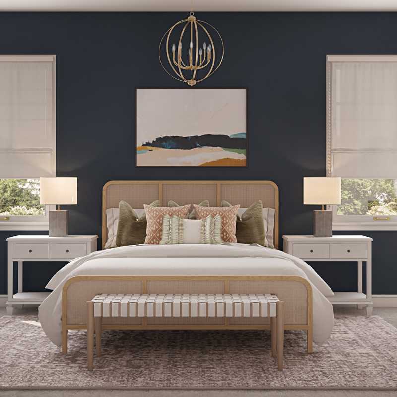 Bohemian, Coastal, Transitional Bedroom Design by Havenly Interior Designer Elizabeth