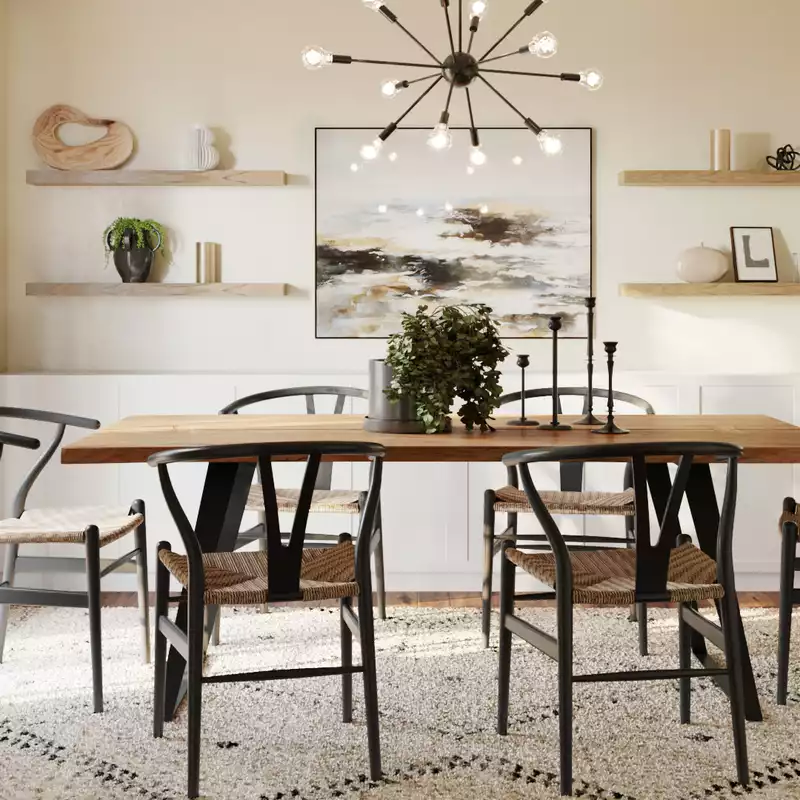 Transitional, Midcentury Modern Dining Room Design by Havenly Interior Designer Jennifer